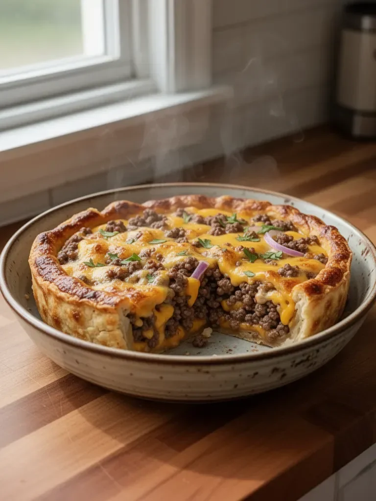 One-Pan Cheeseburger Pie Dinner