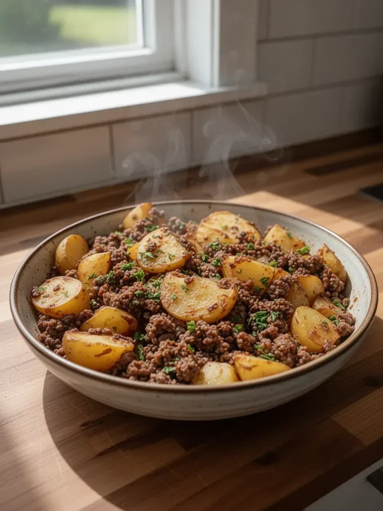 One-Pan Ground Beef and Potatoes