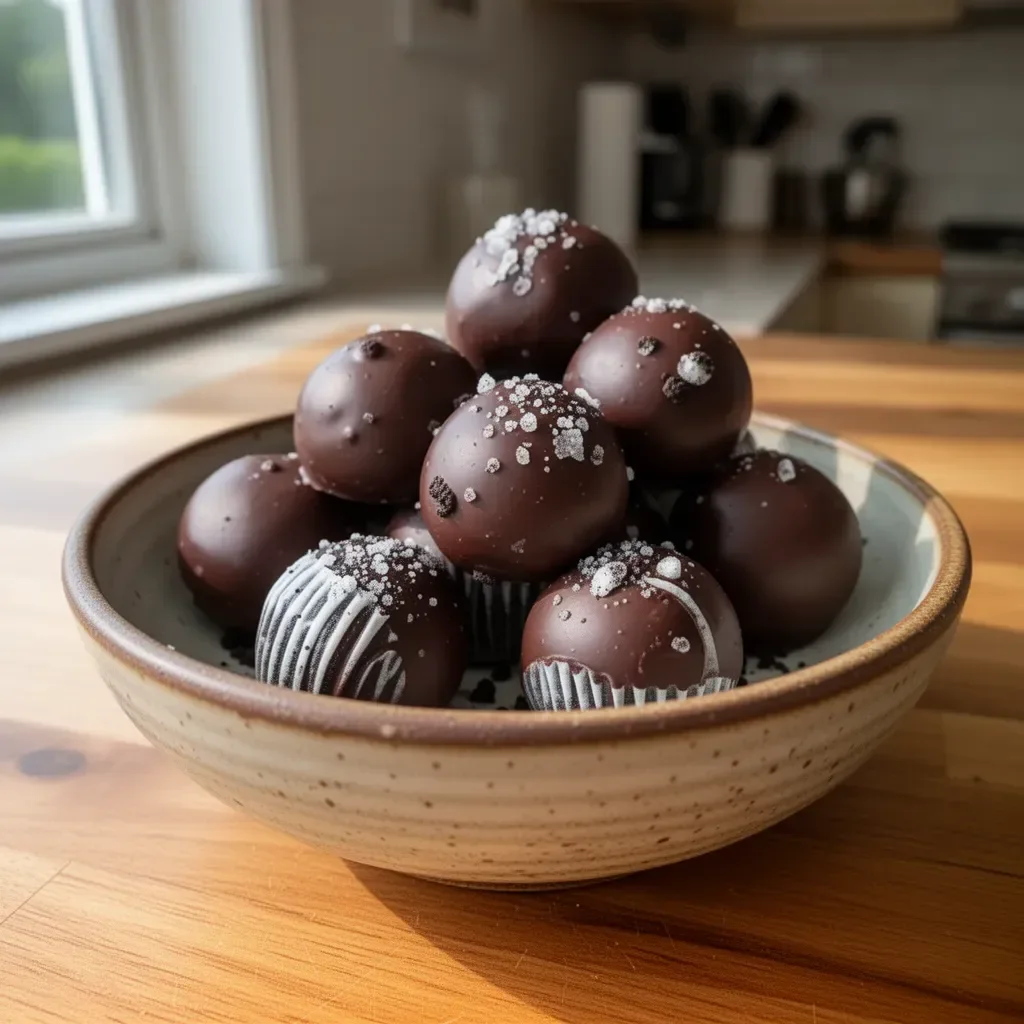 Delicious homemade Oreo Balls made with crushed Oreos and cream cheese