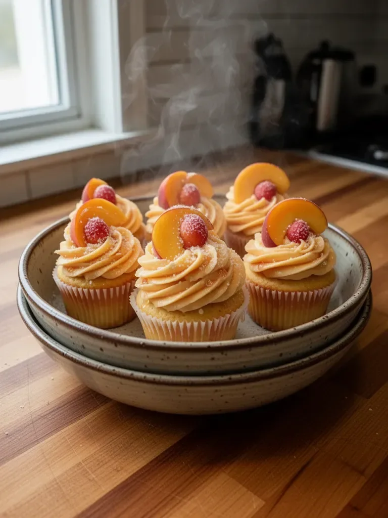 Peach Bellini Cupcakes