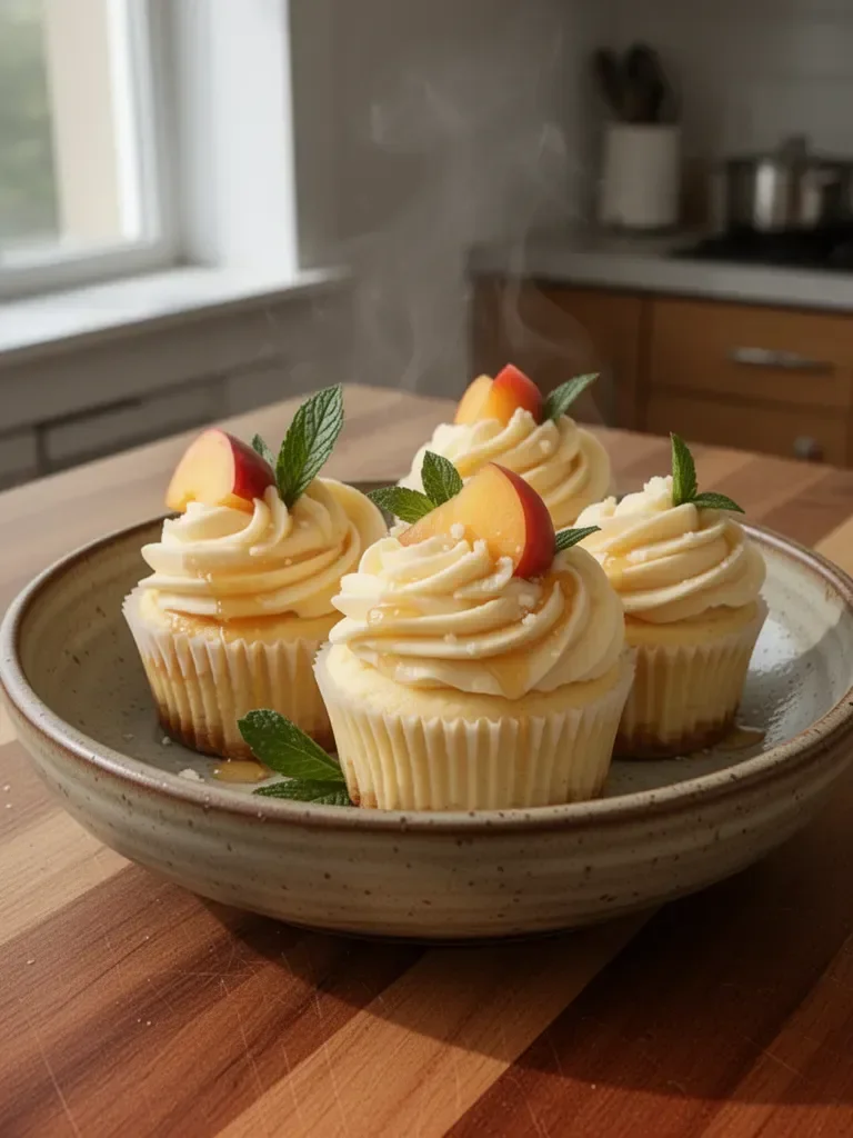 Peach & Honey Cheesecake Cupcakes