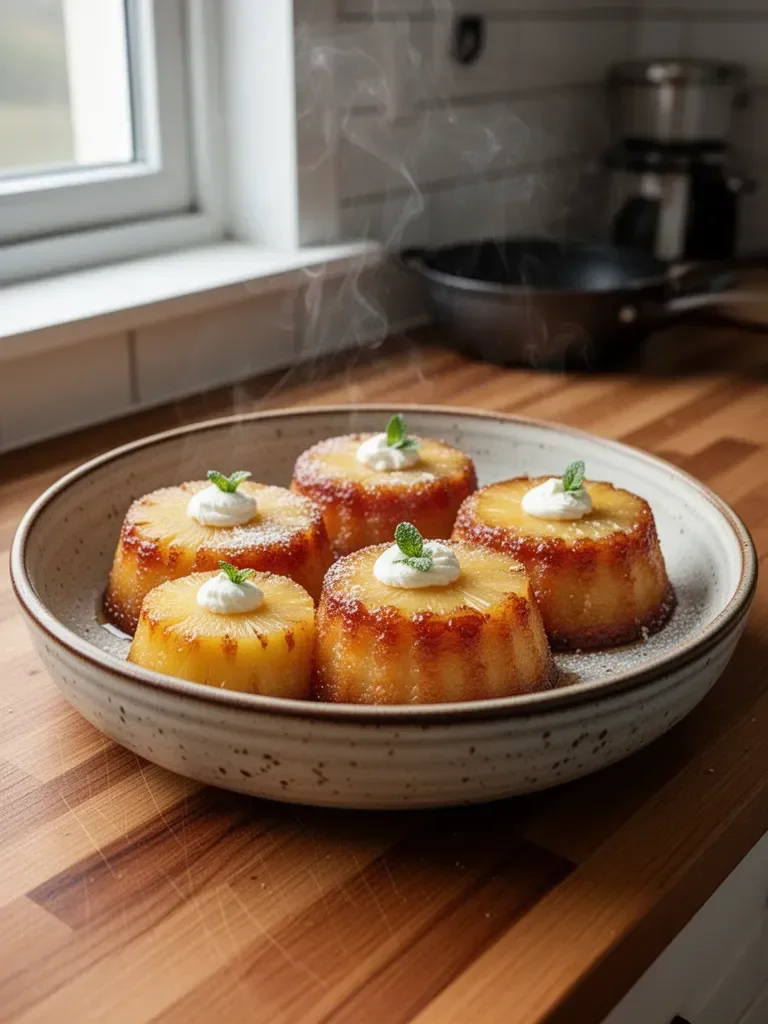 Pineapple Mascarpone Upside-Down Mini Cakes