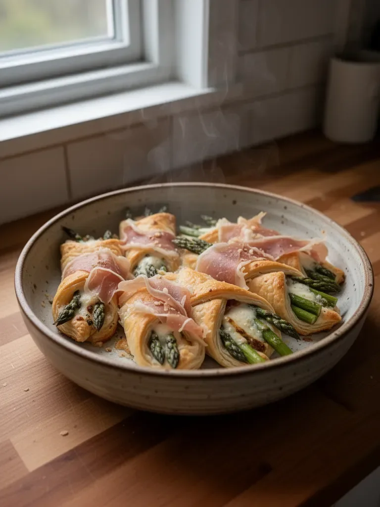 Prosciutto Asparagus Puff Pastry Bundles