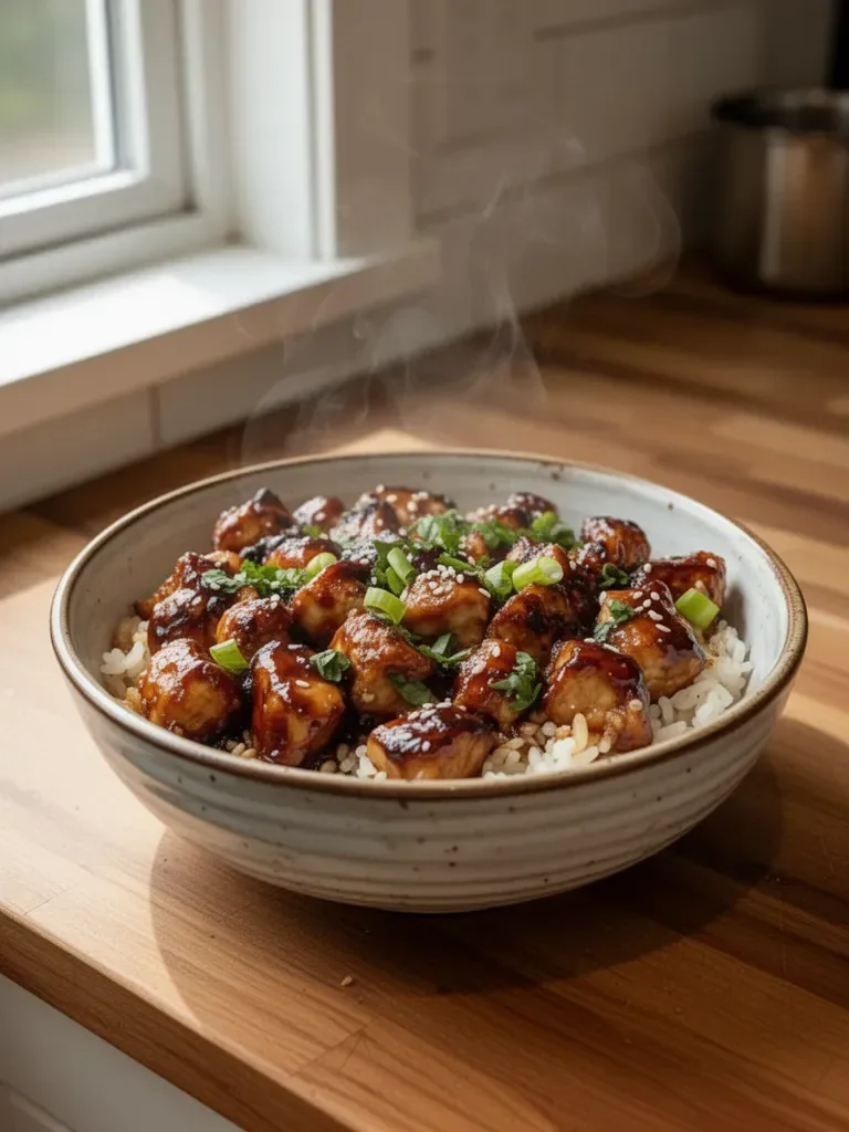 Sticky Chicken Rice Bowls