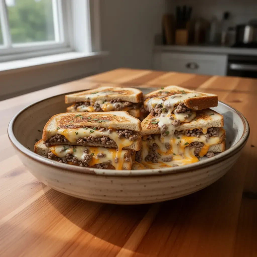Ultimate Cheesy Ground Beef Melt dish with melted cheese and seasoned meat