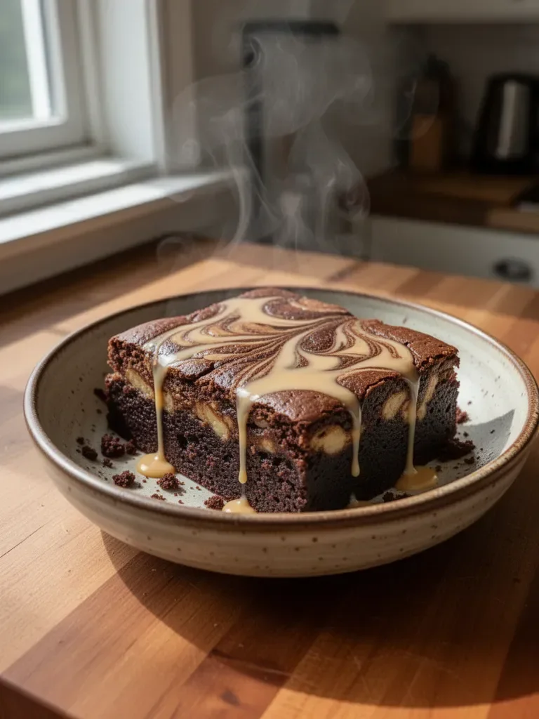 Vietnamese Coffee Brownies with Condensed Milk Swirl