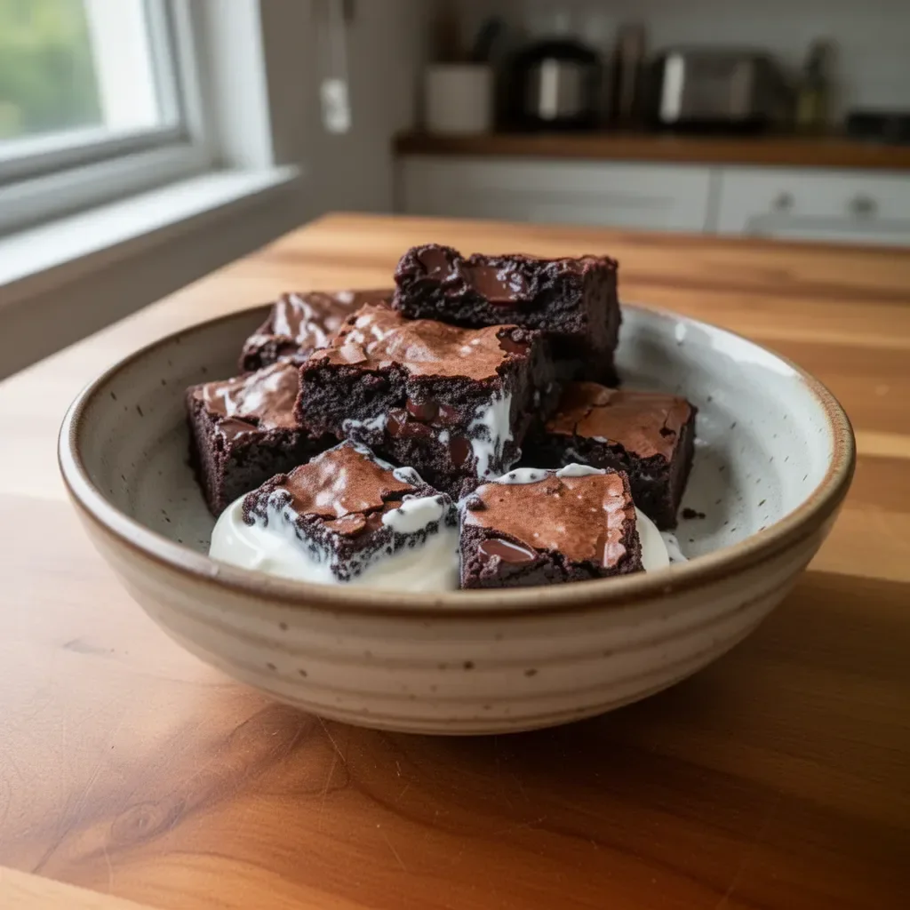 Delicious zero sugar brownies made with Greek yogurt for a healthy treat.