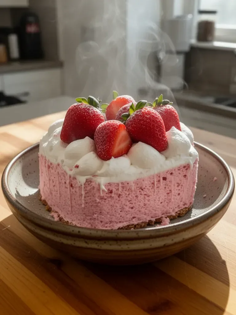3 Ingredient No Bake Strawberry Cloud Cake