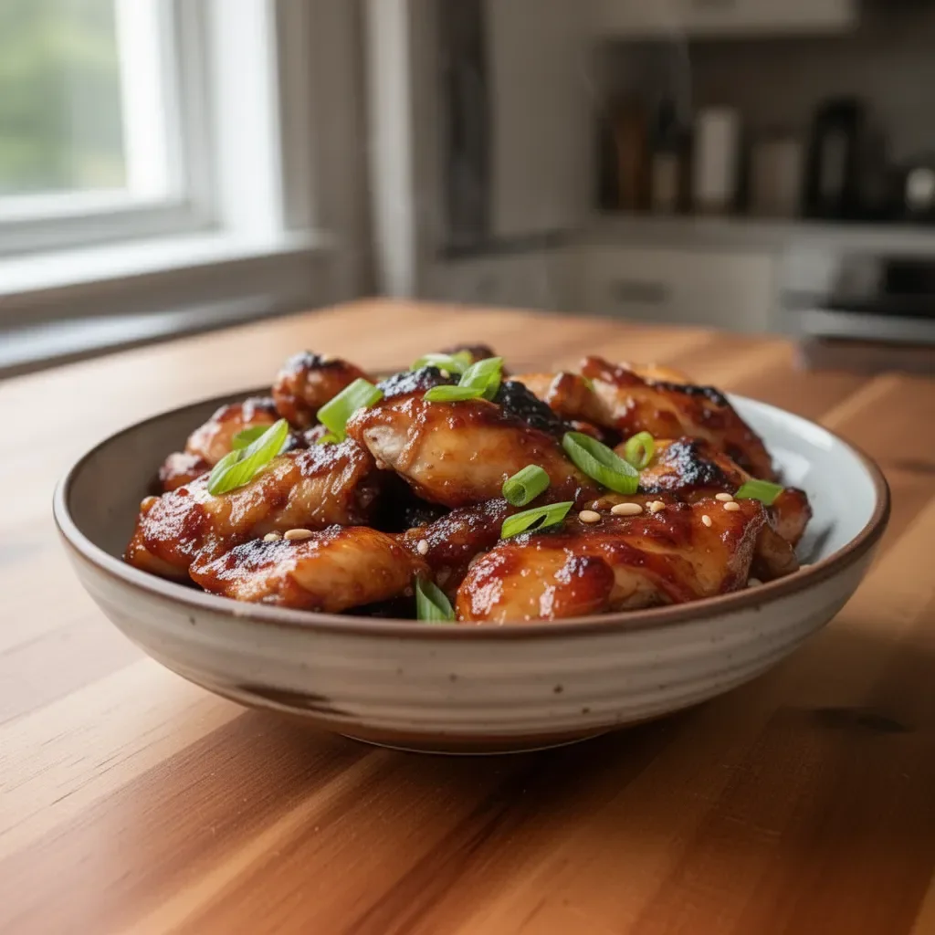 Delicious Air Fryer Chicken Bulgogi served with vegetables and rice
