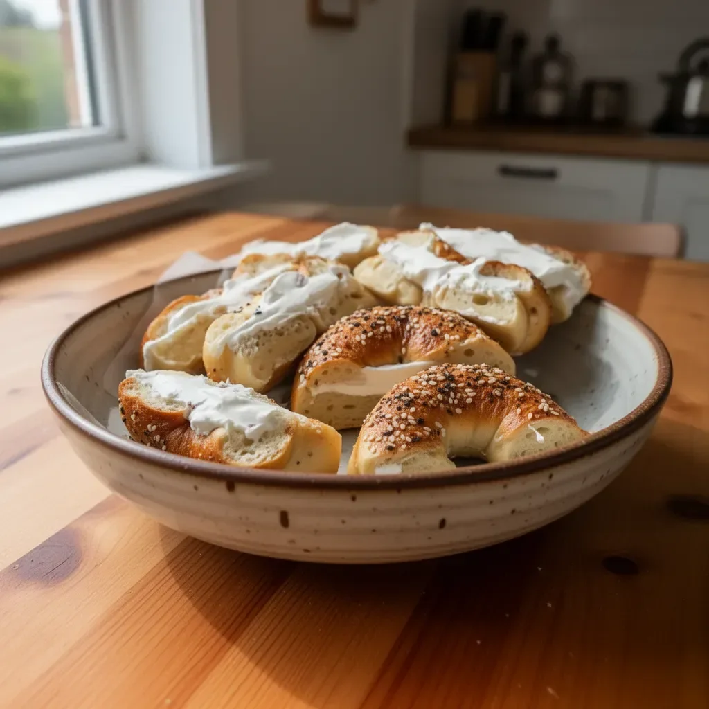 Delicious air fryer protein bagels ready to serve