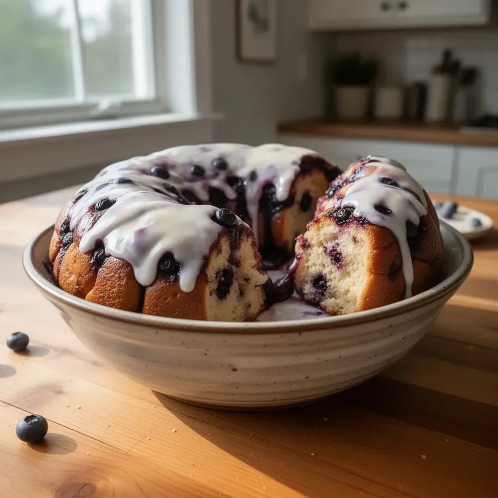 Delicious Blueberry Monkey Bread fresh out of the oven