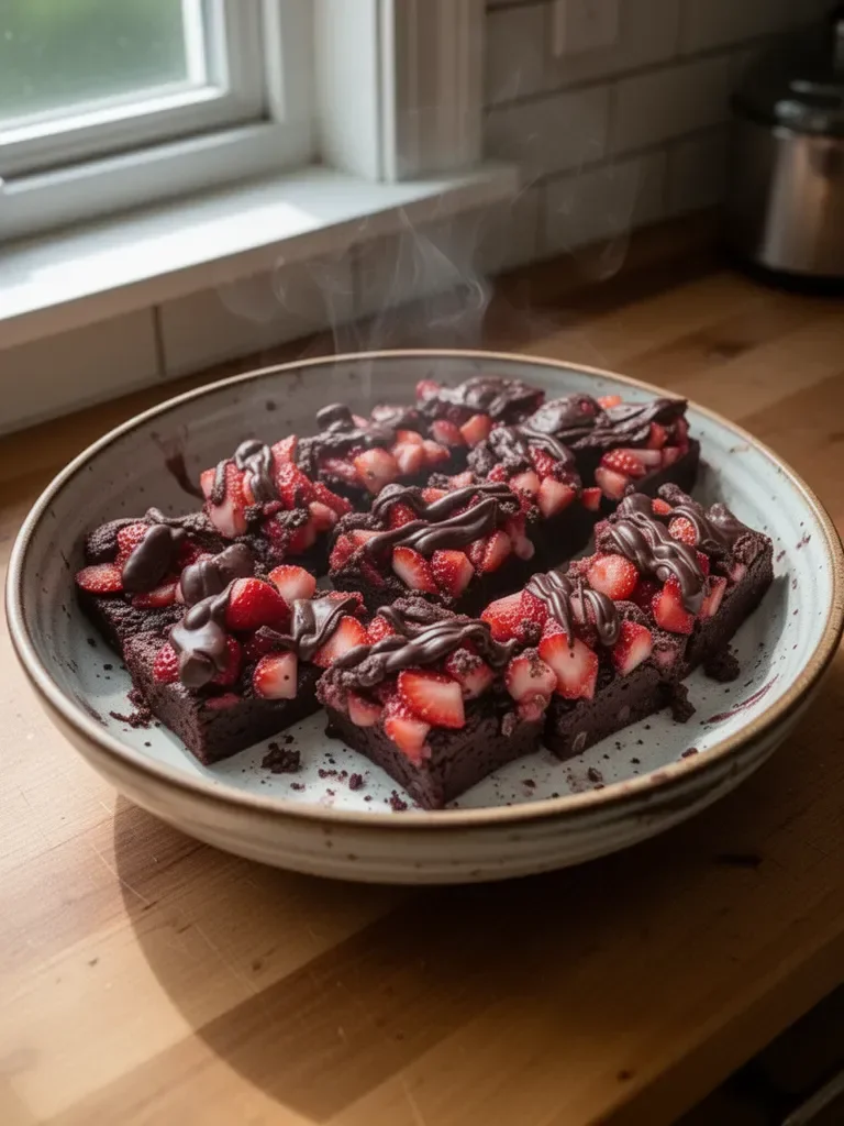 Chocolate Covered Strawberry Brownies