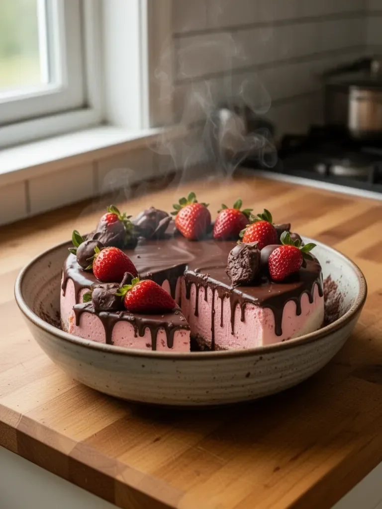Chocolate Covered Strawberry Cheesecake