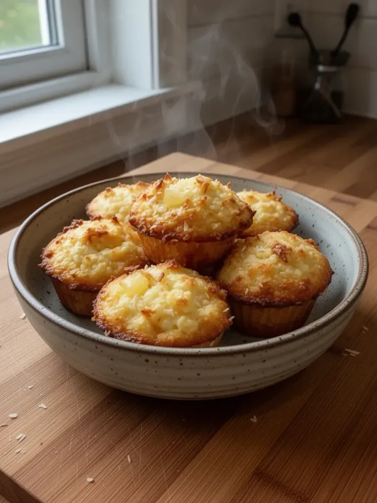 Coconut and Pineapple Cottage Cheese Muffins