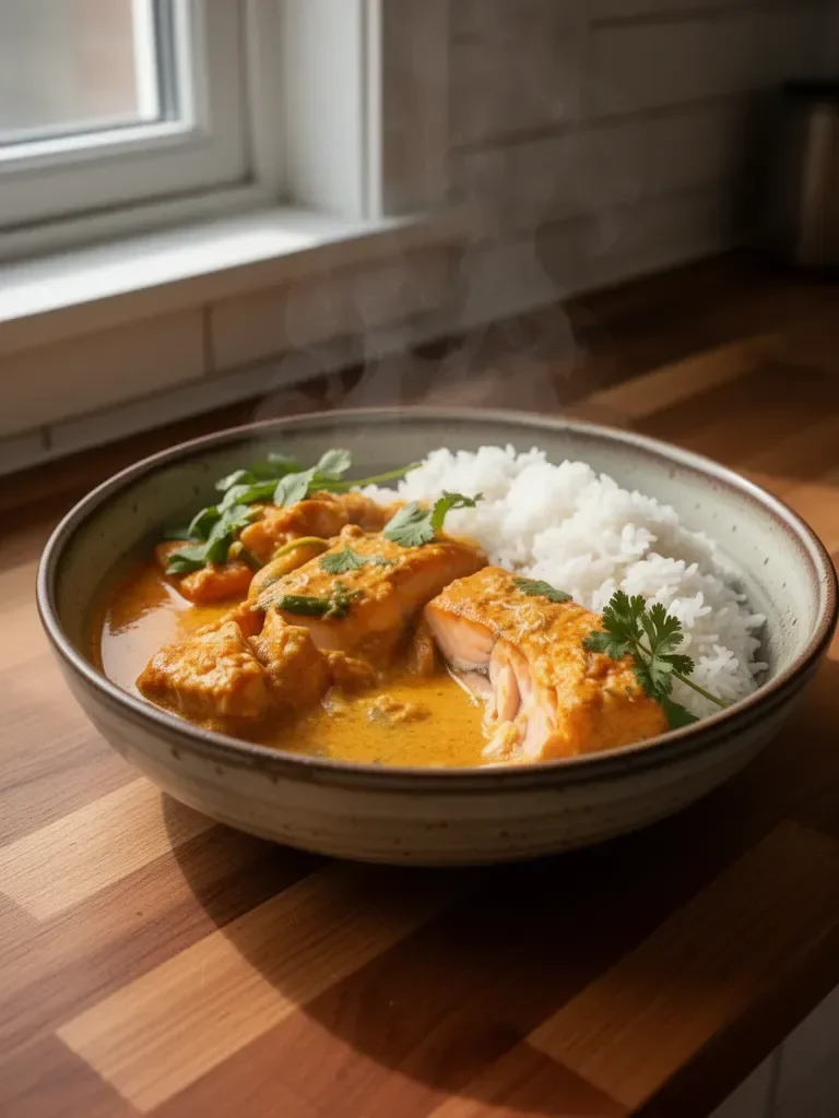 Coconut Curry Braised Salmon