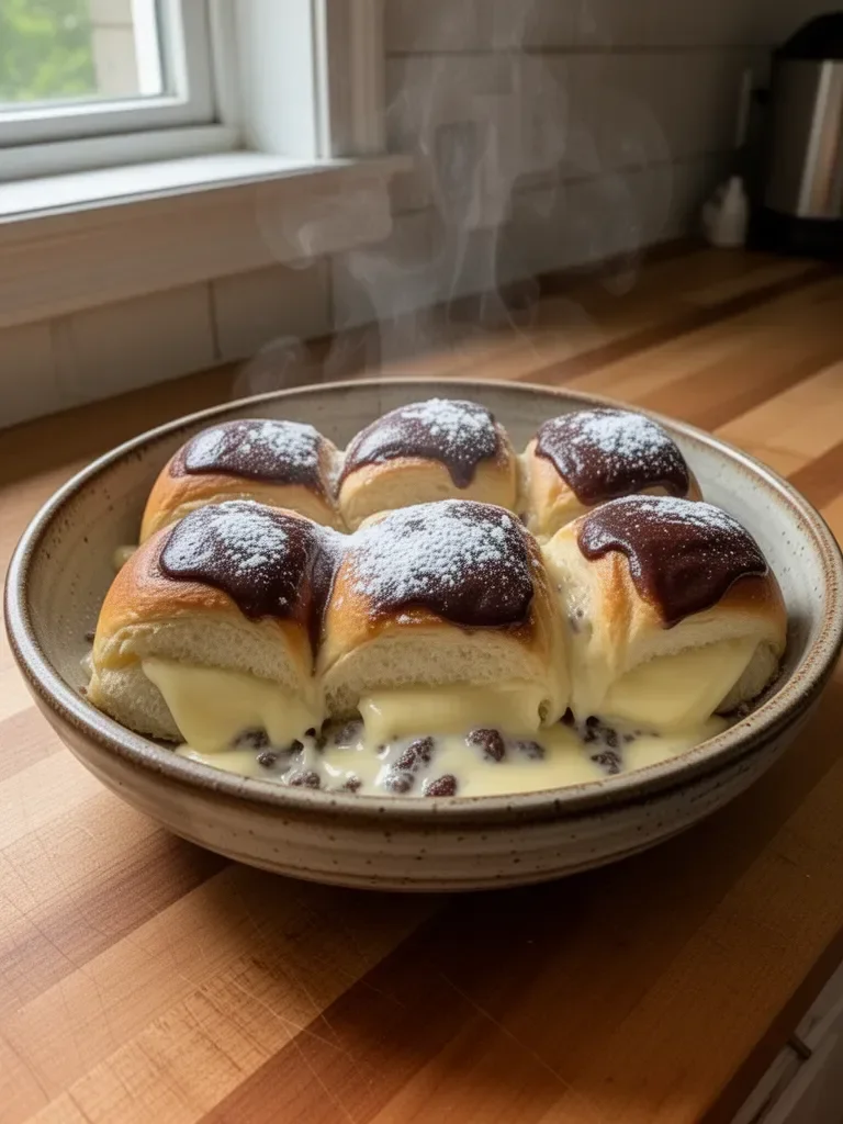 Hawaiian Rolls with Boston Cream Pie Filling
