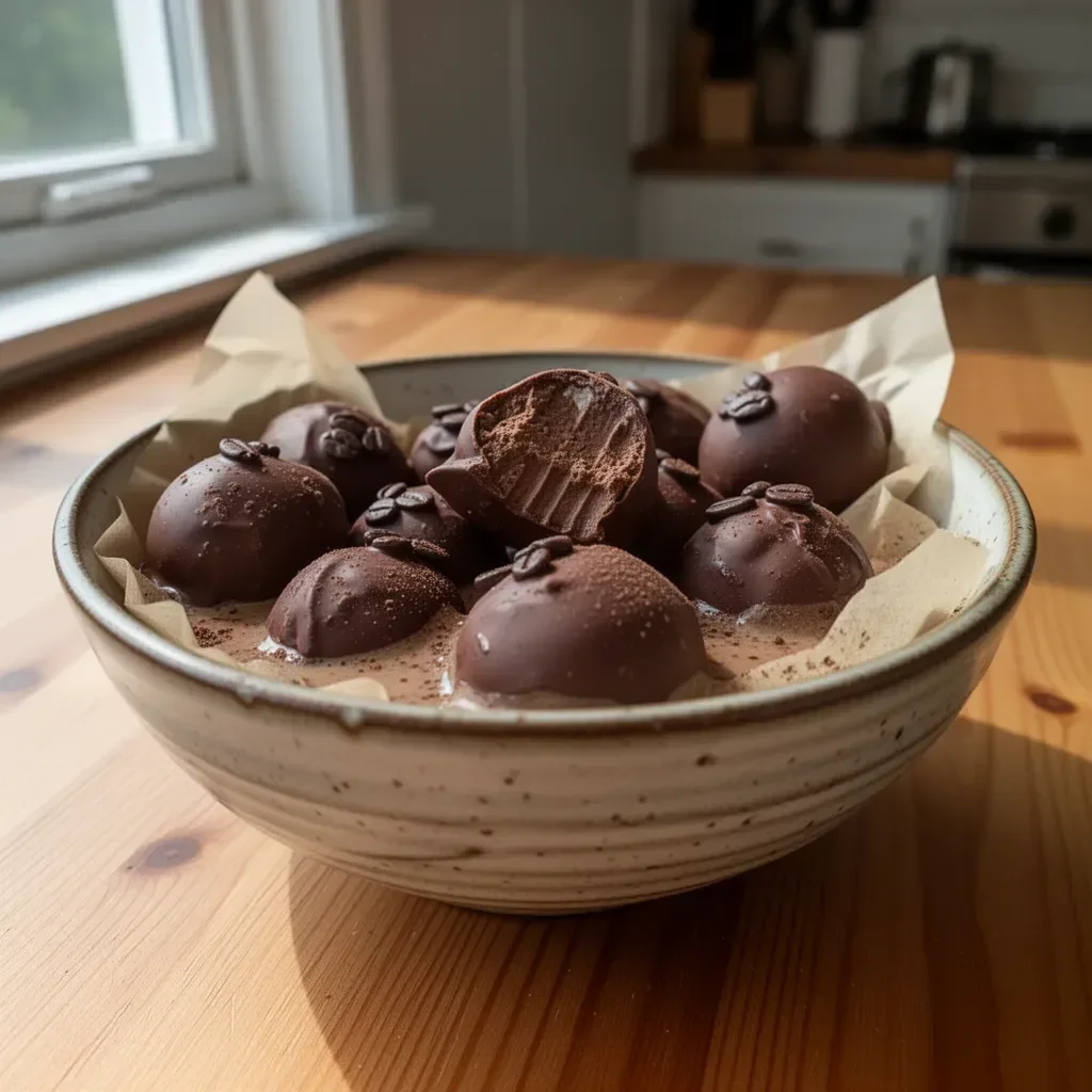 Delicious high protein coffee truffles for a healthy snack