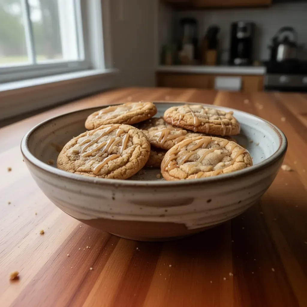 Maple brown sugar cookies baked to perfection, featuring a golden-brown color.