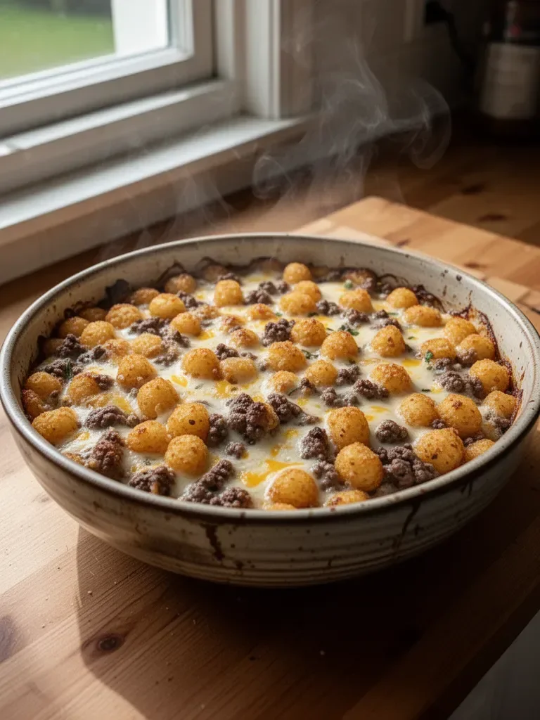 Savory Ground Venison Tater Tot Casserole