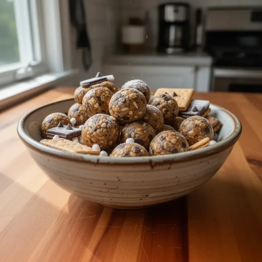 Delicious S'mores Energy Bites with chocolate and marshmallows for a tasty snack