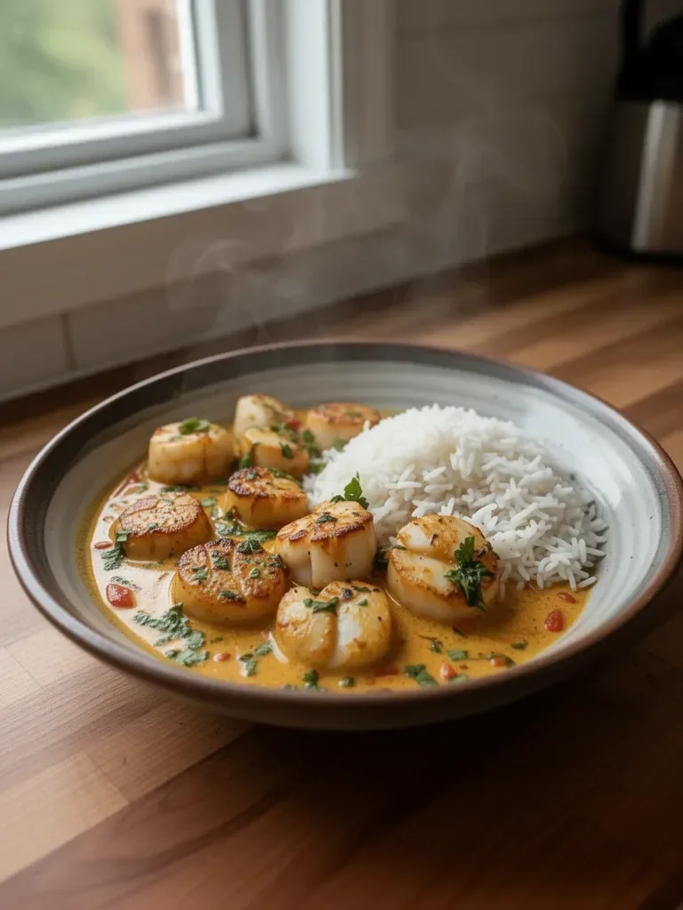 Spicy Coconut Curry Scallops