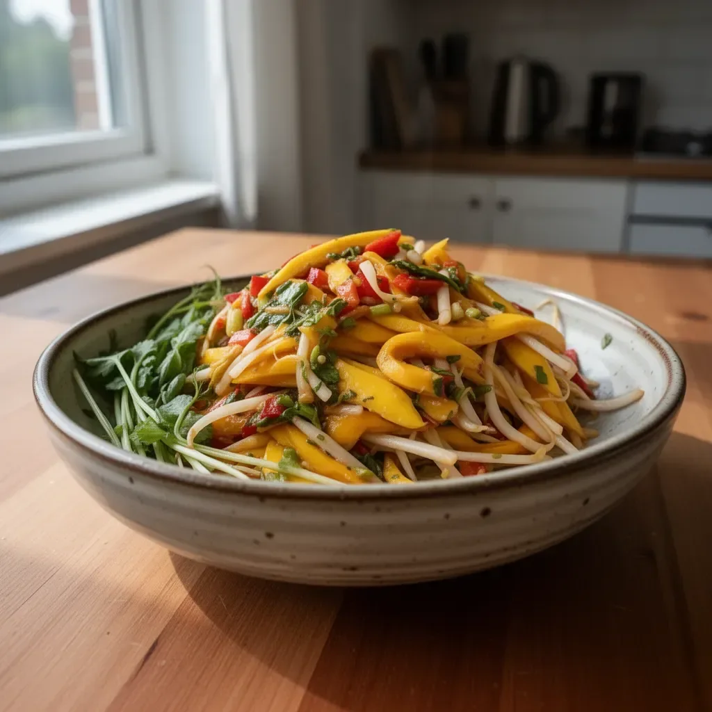 Delicious Thai Mango Salad with fresh mango and vibrant herbs