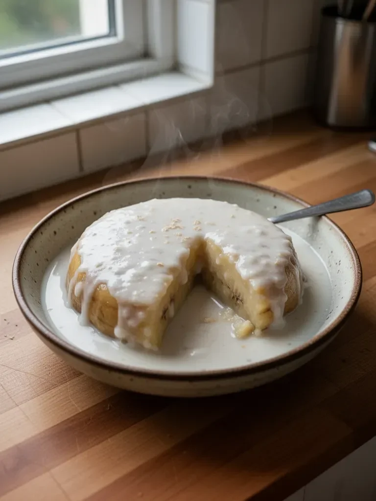 Vietnamese Steamed Banana Pudding in Coconut Sauce